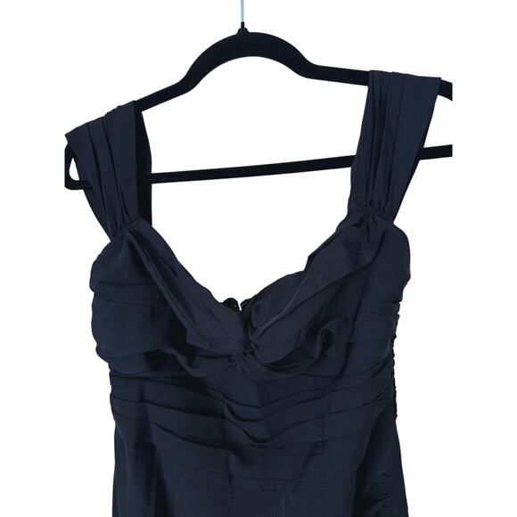 Abercrombie Off Shoulder Ruched Black Midi Dress Small Black Event Cocktail LBD - Picture 6 of 12